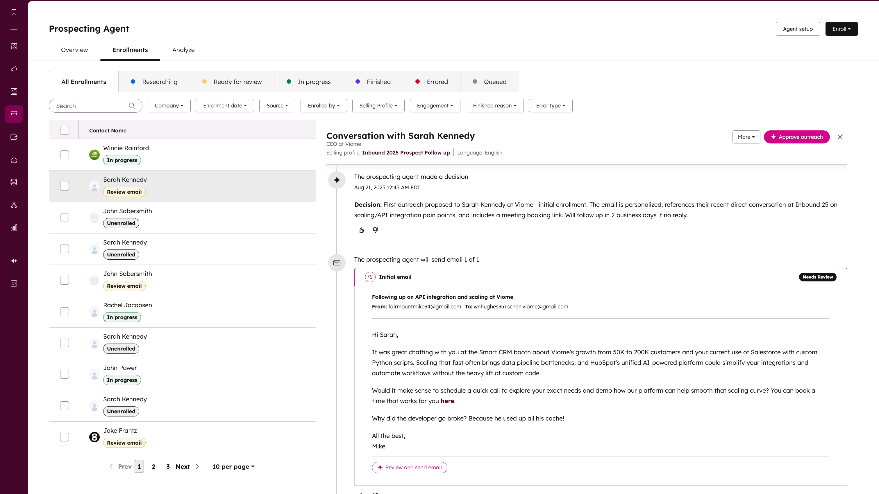 HubSpot Prospecting Agent HubSpot Prospecting Agent